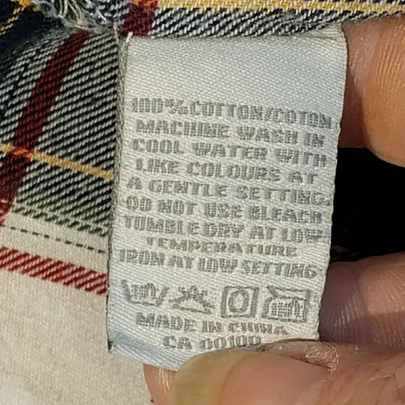 Alfred Sung Pure Blue/White Plaid Lg Sleeve Western Pearl Snap Shirt Size Small - Picture 4 of 8